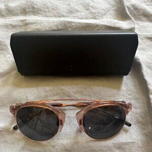 ROKA Mallorca Sunglasses, Crystal Rose/Rose Gold frame, Dark Carbon lens